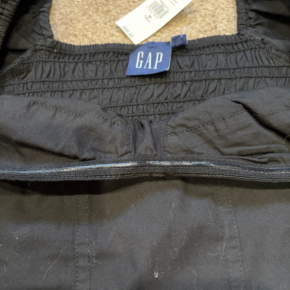 NWT GAP SzMed Tall black cropped fitted balloon sleeve top - Picture 11 of 12